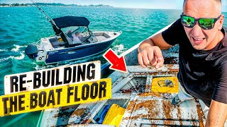 How To Build A Boat Floor  Step By Step Boat Plywood Floor Replacement [upl. by Deste]