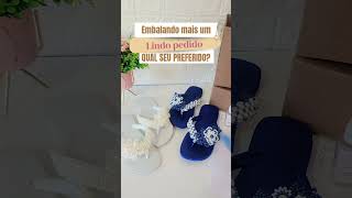 Chinelo personalizado com perola youtubeshorts diy youtubeshorts [upl. by Repohtsirhc]