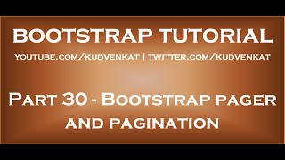 Bootstrap pager and pagination [upl. by Eidnarb528]