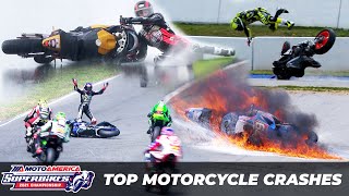 Top Motorcycle Crashes MotoAmerica 2021 [upl. by Hurst513]