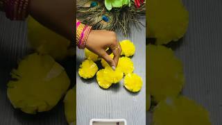 DIY Marigold Flowers  Making of Artificial Marigold Flowers  Marigold Flowers Making at home diy [upl. by Caves]