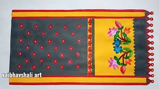 Saree design drawing with acrylic colours Navratri special drawing saree design painting in acrylic [upl. by Graig317]