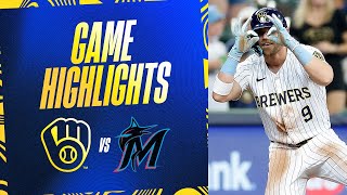 Marlins vs Brewers Game Highlights 72824  MLB Highlights [upl. by Eesdnil363]