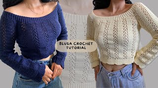 SWEATER BLUSA CROCHET  TUTORIAL PASO A PASO [upl. by Hairem]