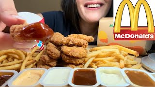 McDonalds VS WENDYS NUGGETS FRIES CHALLENGE 20 NUGGETS ASMR EATING SOUNDS LIGHT WHISPERS l DE [upl. by Onitrof]