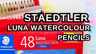 Swatching STAEDTLER Luna Watercolour Pencils 48 [upl. by Anaert]