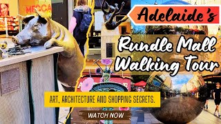 Adelaides Rundle Mall Walking Tour  Iconic Sculptures amp Shopping Outlets  South Australia 4K [upl. by Adamsen]