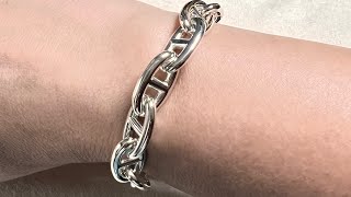 HERMÈS Chaine d’ Ancre bracelet in silver in GM size [upl. by Nynnahs]