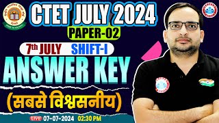 CTET Answer Key 2024  CTET Exam Analysis 1st Shift CTET Paper 2 Solution CTET Exam Review By RWA [upl. by Kristopher]