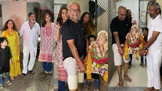 Mahesh Manjrekar Saiee Manjrekar ganpati visarjan With Family in Mumbai Today [upl. by Soilissav]