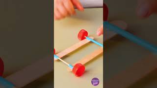 Create a toy 🚗 with wood sticks 💕 car toys parenting upcycling recycle diy handmade hacks [upl. by Hyacinthia]