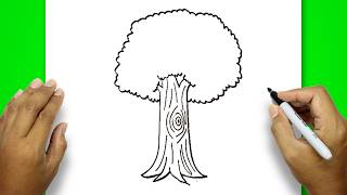 How to draw a tree  easy to follow  Tree Drawing Easy [upl. by Ssur]