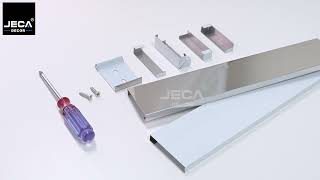 skirting board installation clip system fixing full end cap corner accessories shiny or brushed [upl. by Aytac]