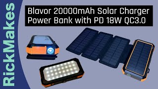 Blavor 20000mAh Solar Charger Power Bank with PD 18W QC30 [upl. by Orrin]