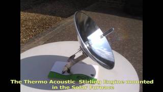 Thermoacoustic Stirling Engine mounted in the Solar Furnace  Green Technologies from LJ Create [upl. by Orutra560]