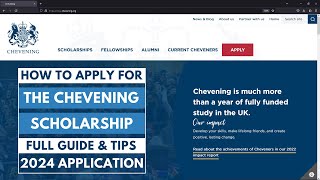 How to Apply for the Chevening Scholarship 2024  FULL GUIDE amp TIPS [upl. by Attej]