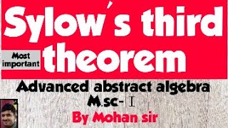 MscⅠSylows third theoremMost important [upl. by Anetsirk24]