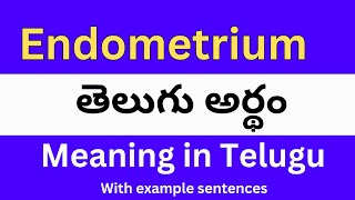 Endometrium meaning in telugu with examples  Endometrium తెలుగు లో అర్థం Meaning in Telugu [upl. by Gresham]