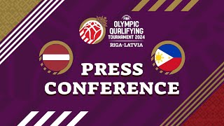 Latvia v Philippines  Press Conference  FIBA Olympic Qualifying Tournament 2024  Latvia [upl. by Marjory]