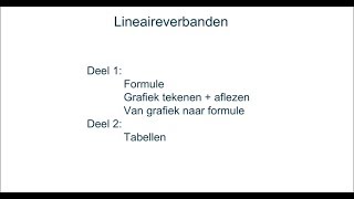 1 Algebraïsche verbanden Lineair deel 1 [upl. by Brower]