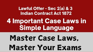 Top Landmark Case Laws on Lawful Offer A MustKnow for Every Law Student Contractlaw offer [upl. by Pompei]