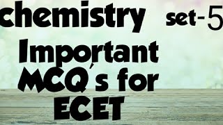 Chemistry Ecet most important bits set5 [upl. by Akyeluz]