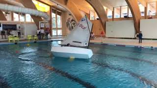 Optimist sailing on Gstaad indoor pool [upl. by Lura]