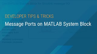 Message Ports on MATLAB System Block [upl. by Melamie]