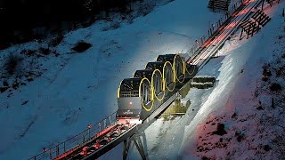 The worlds steepest funicular railway opens in Switzerland [upl. by Yslek519]