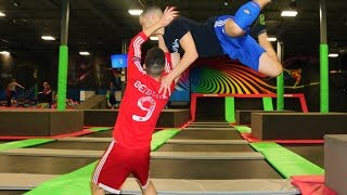 WWE MOVES AT THE TRAMPOLINE PARK 4 [upl. by Nnyliram]