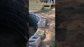 How NOT to build a retaining wall shorts landscaping gardening retainingwall [upl. by Ledniahs]