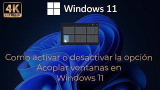 Como activar o desactivar la opción Acoplar ventanas en Windows 11 [upl. by Maxwell225]