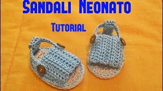 Sandali Neonato Tutorial Uncinetto Giusy 66 [upl. by Inajna715]