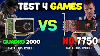 Quadro 2000 1GB DDR5 HD 7750 1GB DDR5  Test 4 Games [upl. by Assirrem]