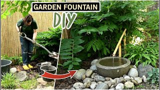 How to make a garden fountain in a day DIY japanese water feature [upl. by Nirtiac785]