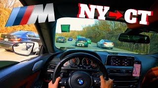 Cutting up in a CRAZY rally from NY to CT  POV Drive in BMW M6 [upl. by Felizio607]