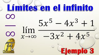 Límites que tienden al infinito  Indeterminación infinito sobre infinito ∞∞  Ejemplo 3 [upl. by Hubert827]