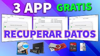 3 Apps GRATIS Para Recuperar Archivos Borrados de Disco Duro SSD Memoria USB Micro SD Tarjeta SD [upl. by Karl]