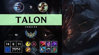 Talon Jungle vs Nidalee  EUW Challenger Patch 1412 [upl. by Kendrick786]