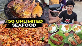 ₹50 UNLIMITED Seafood 🔥  Pattinapakkam  Nagas Mess  Food Review Tamil  Idris Explores [upl. by Ahsiekit]