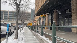 Minneapolis Live  Snowing in North Loop 2024 [upl. by Trik]