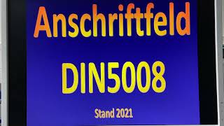 Anschriftfeld nach DIN5008 [upl. by Bal]