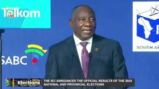 President Cyril Ramaphosas Speech on the Final Results of the 2024 Parliamentary elections [upl. by Fontes602]