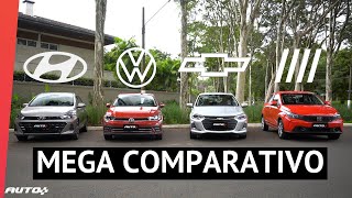 Fiat Argo VS Chevrolet Onix VS Volkswagen Polo VS Hyundai HB20 qual é o melhor hatch [upl. by Etat]