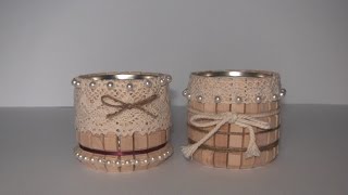 DIY Bougeoir shabby chic en boîte de conserve recyclage  Candleholder recycling [upl. by Renee]