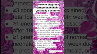 How to diagnose antiphospholipid antibody syndrome [upl. by Ecienal982]