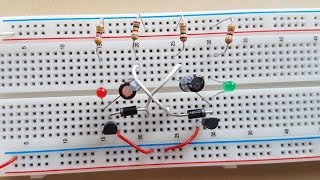 Astabile Kippstufe auf dem Breadboard Schaltplan amp Frequenz [upl. by Ydnew]