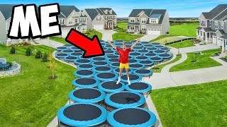 I Filled my Neighborhood with Trampolines [upl. by Ellevel656]