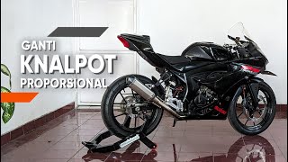 GSXR150 GANTI KNALPOT MAGNA ALIAS AKRAPOVIC REPLIKA TAIWAN HAHA [upl. by Olonam]