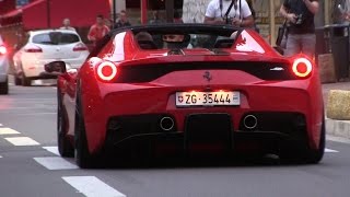 Ferrari 458 Speciale Aperta w Capristo Exhaust driving in Monaco  POWERSLIDE  detailshots [upl. by Otte]